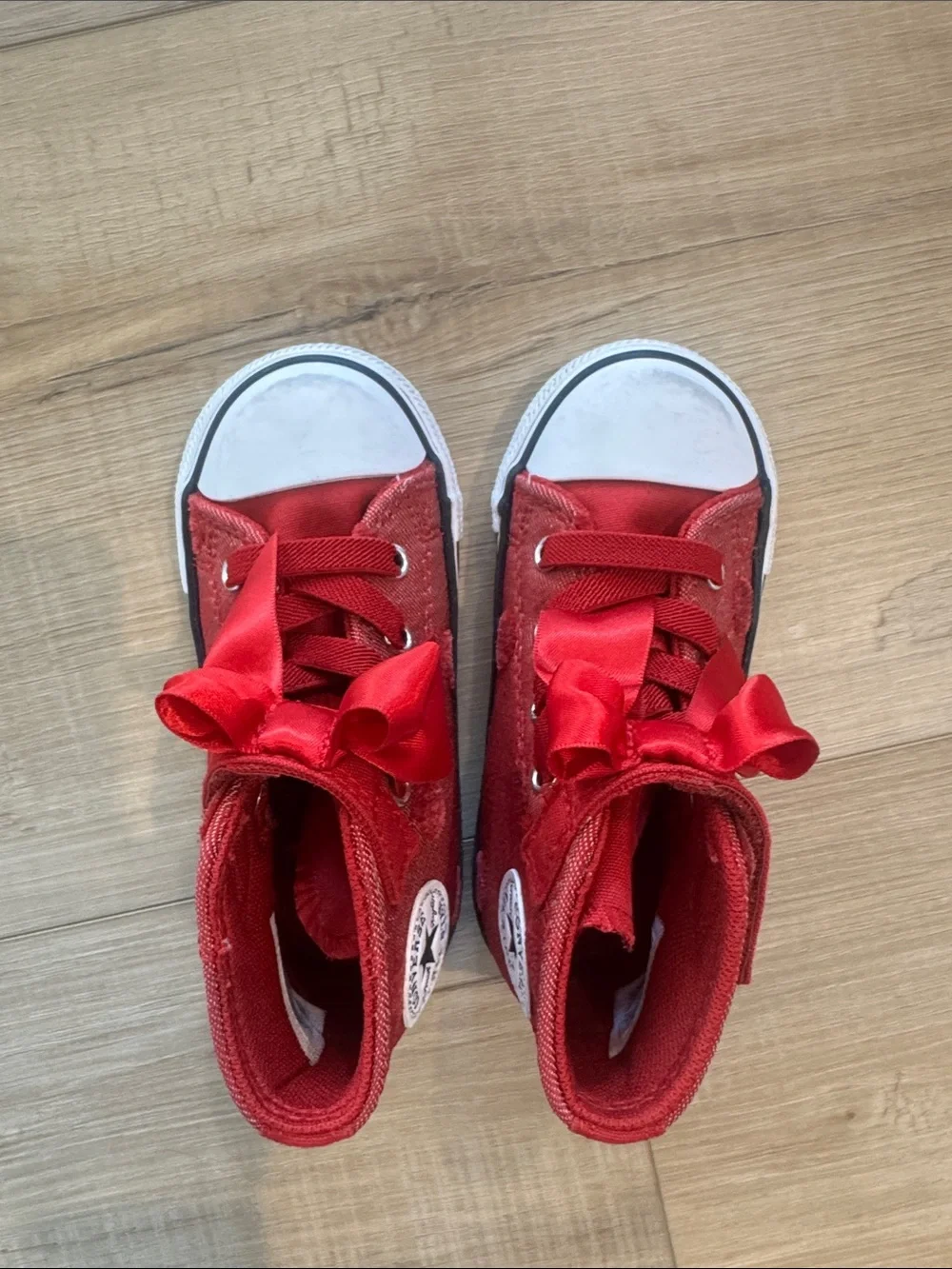 Converse Kids Red High-Top Sneakers with White Toe